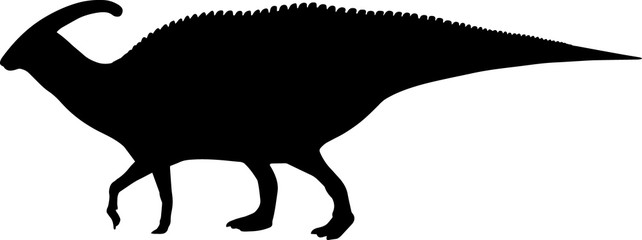 Parasaurolophus 1 isolated vector silhouette © Loveleen