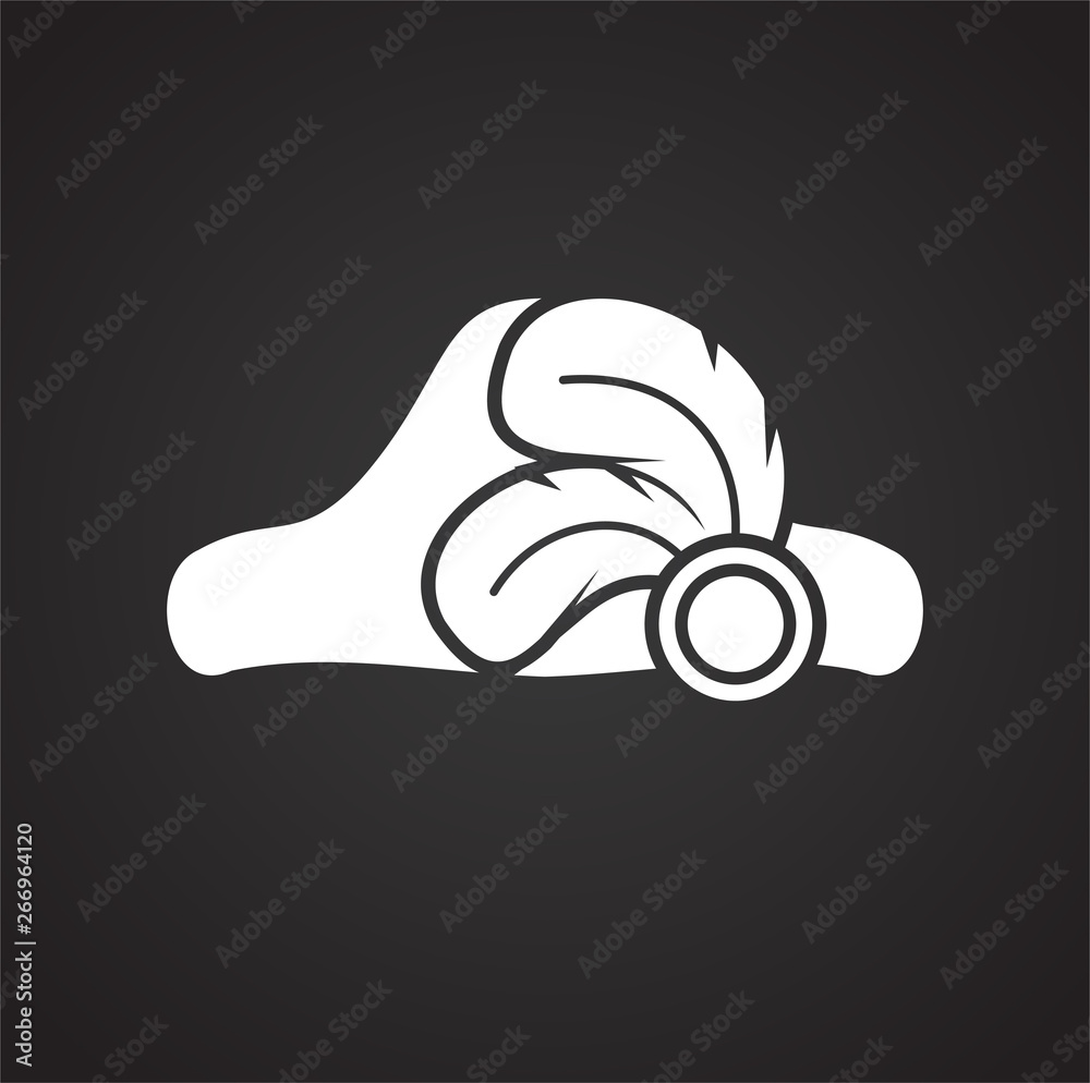 Poster feather icon on background for graphic and web design. simple vector sign. internet concept symbol f