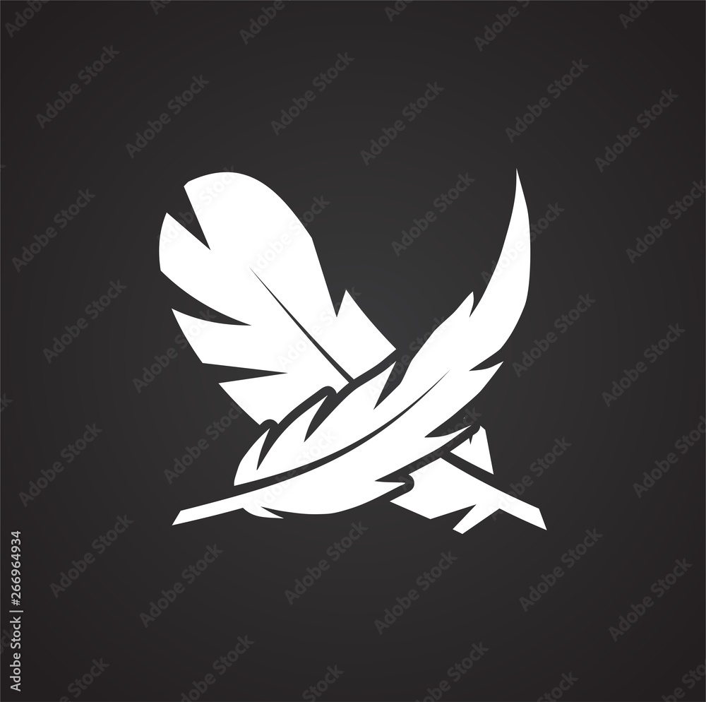 Poster feather icon on background for graphic and web design. simple vector sign. internet concept symbol f