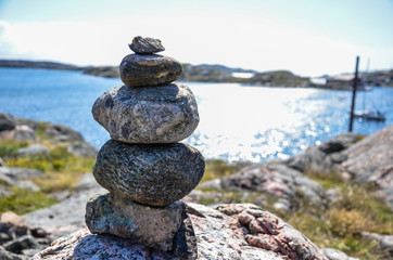 Pile of stones, creative work, Swedish archipelago 