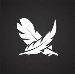 Feather icon on background for graphic and web design. Simple vector sign. Internet concept symbol for website button or mobile app.