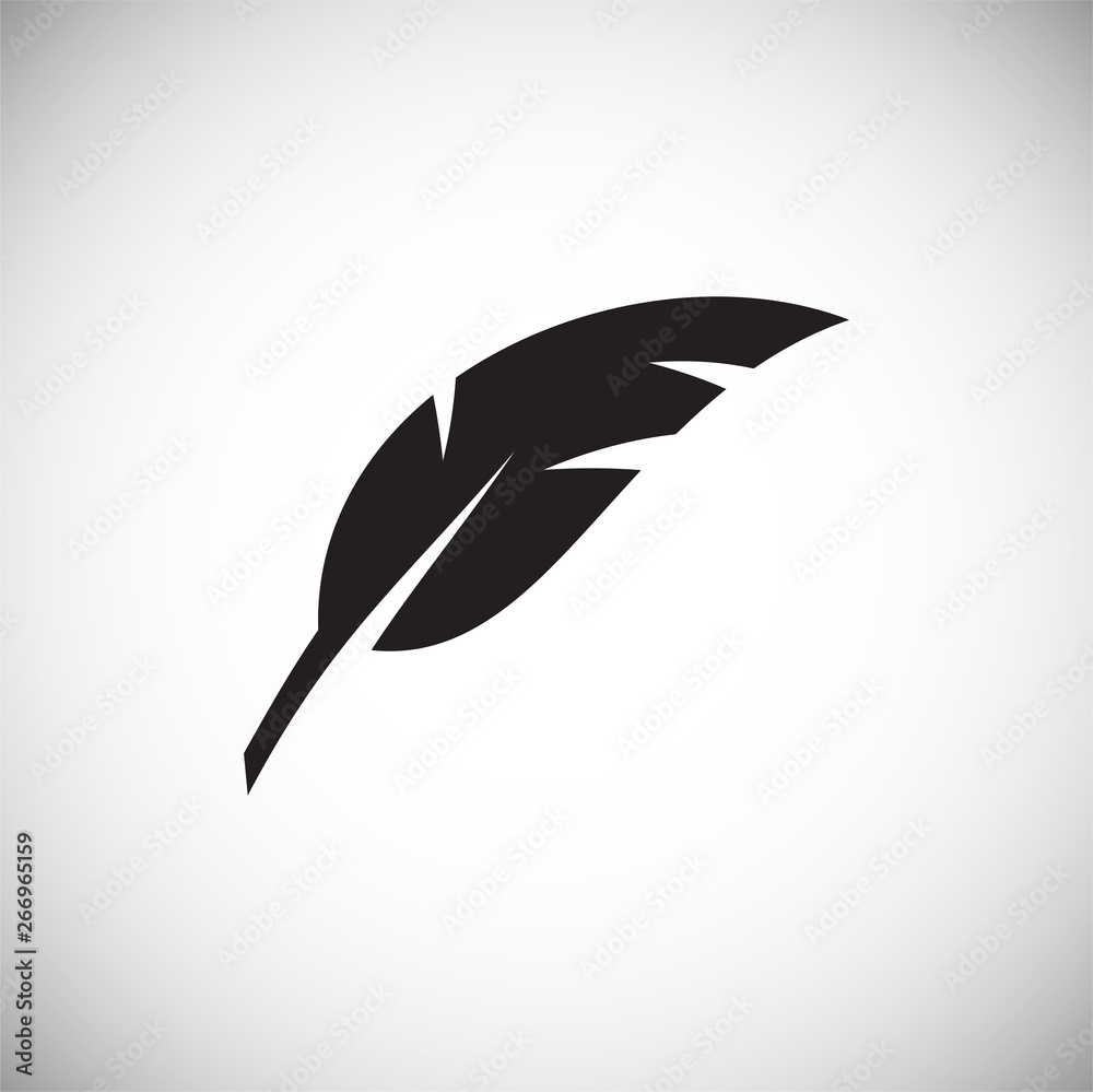 Poster feather icon on background for graphic and web design. simple vector sign. internet concept symbol f