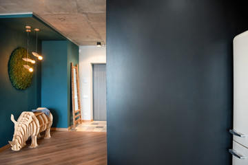 Empty lettering chalkboard wall in the kitchen.