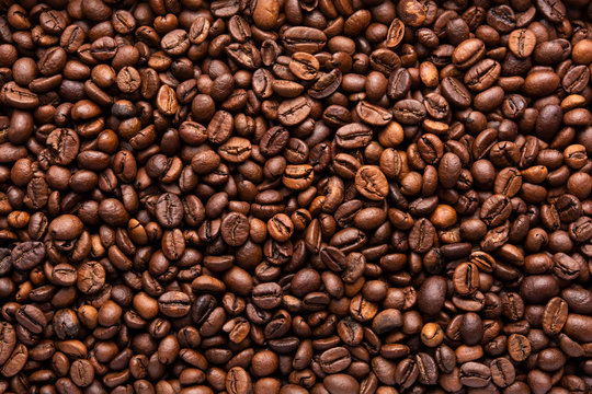 coffee beans top view, background, texture © Владимир Солдатов