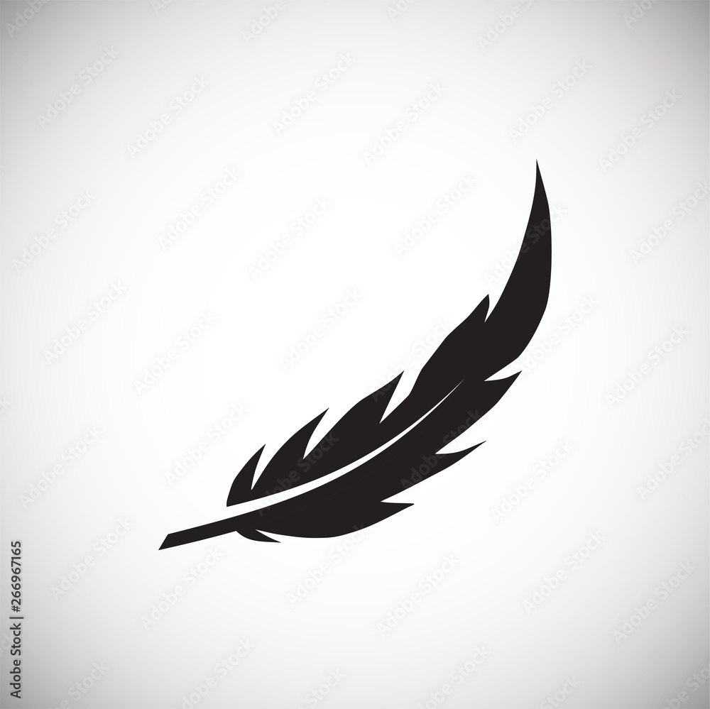 Poster feather icon on background for graphic and web design. simple vector sign. internet concept symbol f