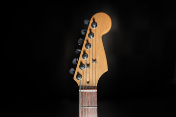 6 string electric guitar body with guitar head, guitar tuners and fingerboard / fretboard