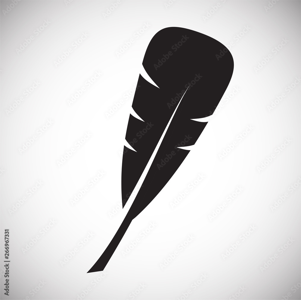 Poster feather icon on background for graphic and web design. simple vector sign. internet concept symbol f