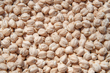 Dried Chickpeas Macro Background. Healthy / vegan concept.