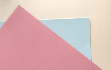 geometric paper layers banner background with pastel colors and space for text