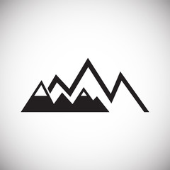 Mountain icon on background for graphic and web design. Simple vector sign. Internet concept symbol for website button or mobile app.