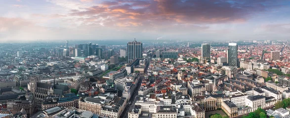 Fotobehang Luchtfoto van het centrum van Brussel, België © LALSSTOCK