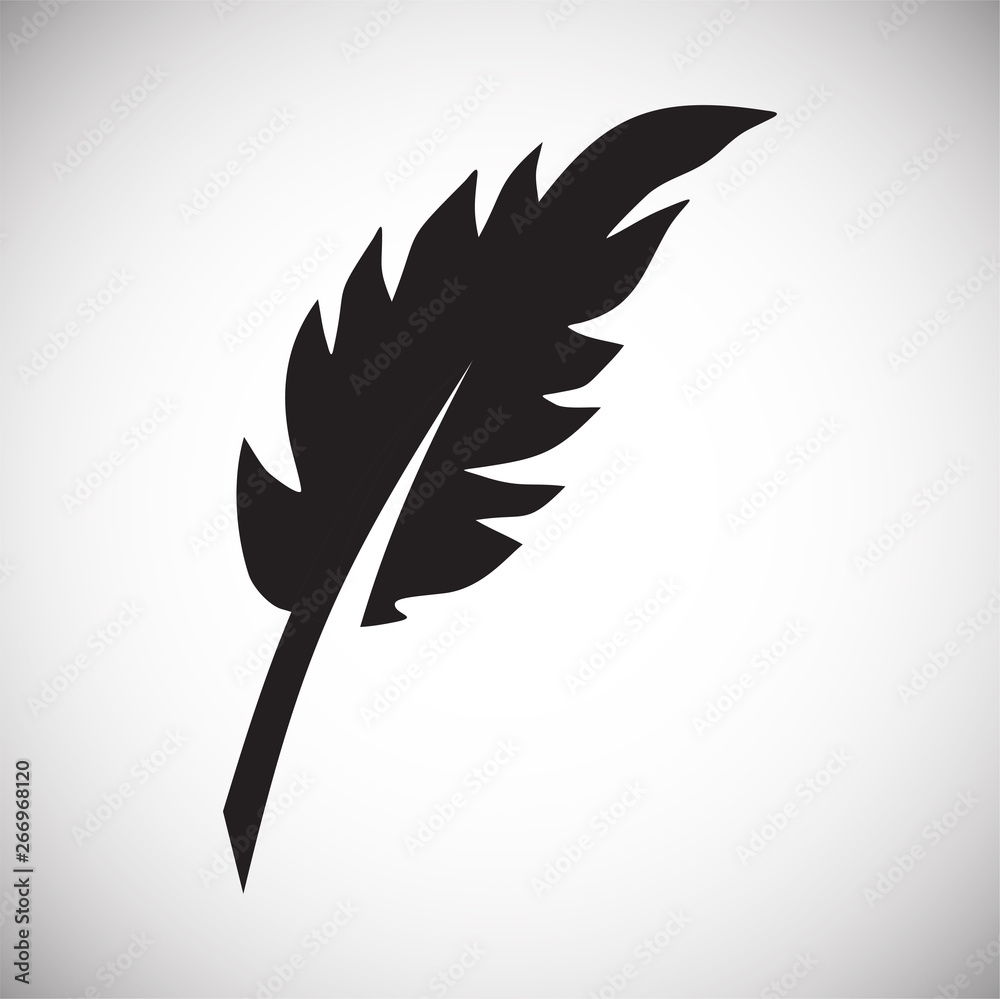 Poster feather icon on background for graphic and web design. simple vector sign. internet concept symbol f