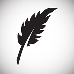 Feather icon on background for graphic and web design. Simple vector sign. Internet concept symbol for website button or mobile app.