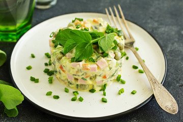 Traditional Russian salad 