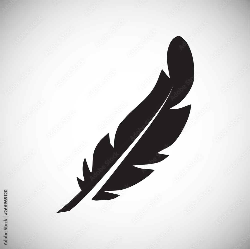Poster feather icon on background for graphic and web design. simple vector sign. internet concept symbol f