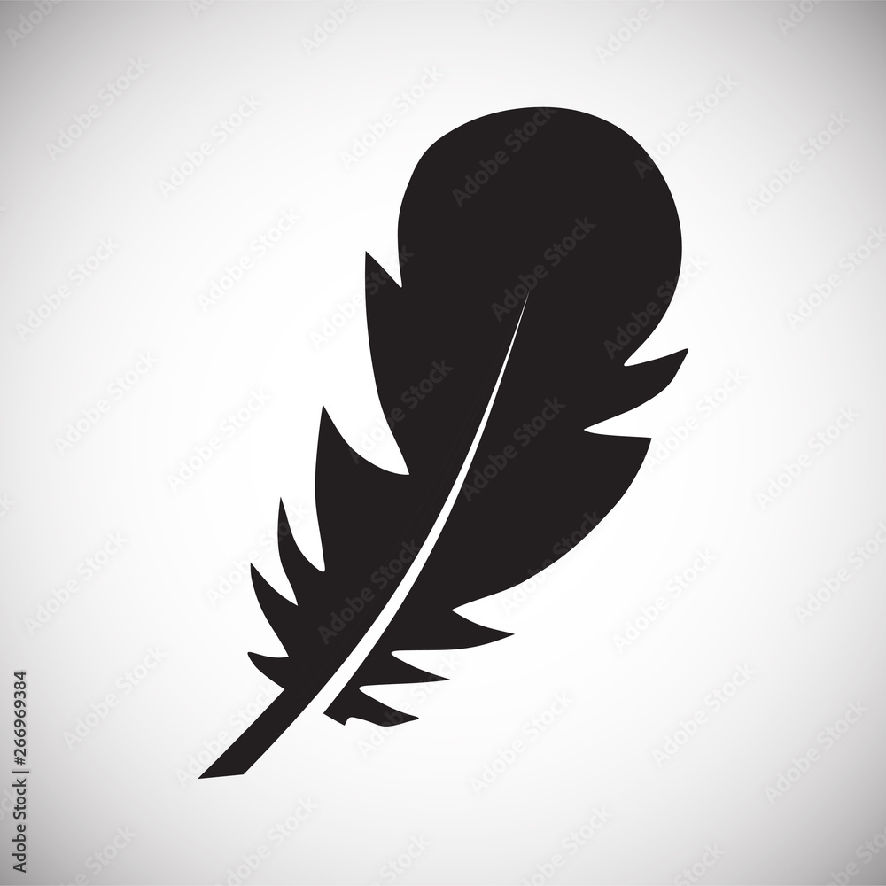 Poster feather icon on background for graphic and web design. simple vector sign. internet concept symbol f