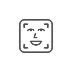 Face ID line outline icon