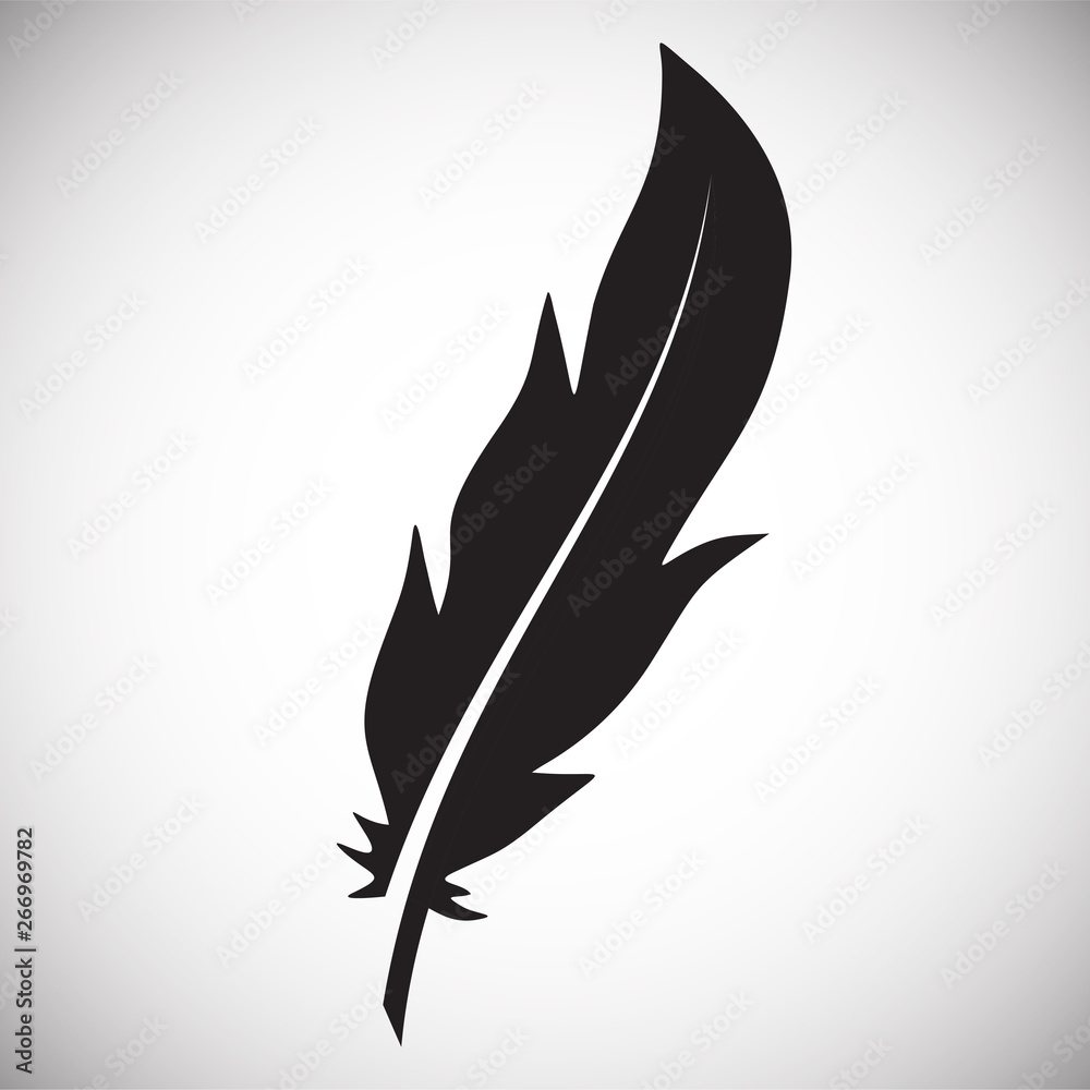 Poster feather icon on background for graphic and web design. simple vector sign. internet concept symbol f