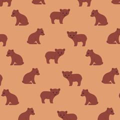 Cartoon bear - simple trendy pattern with bear.  Cartoon vector illustration for prints, clothing, packaging and postcards. 
