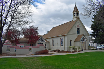 old church in a small western town