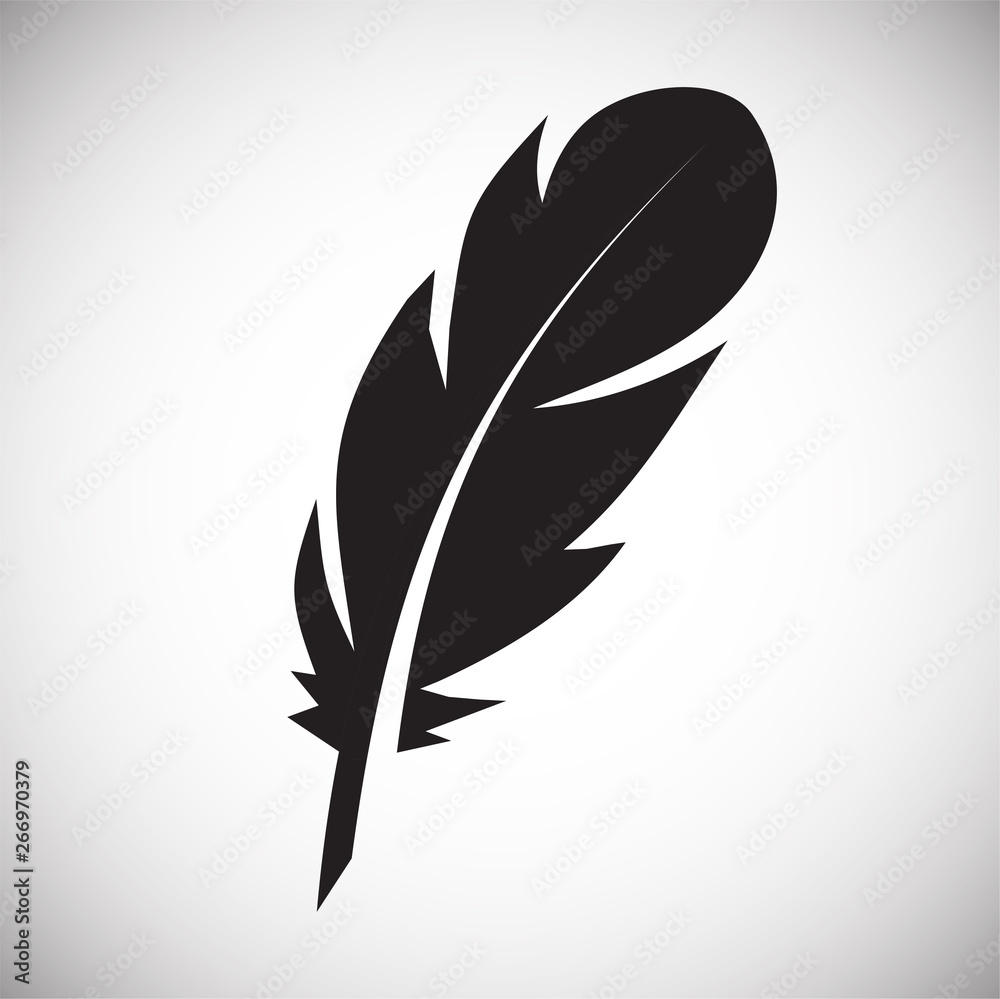 Poster feather icon on background for graphic and web design. simple vector sign. internet concept symbol f