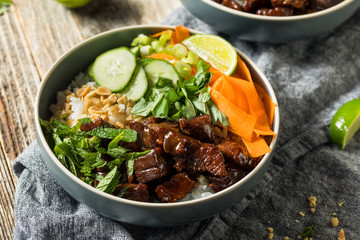 Homemade Thai Beef and Rice Bowl