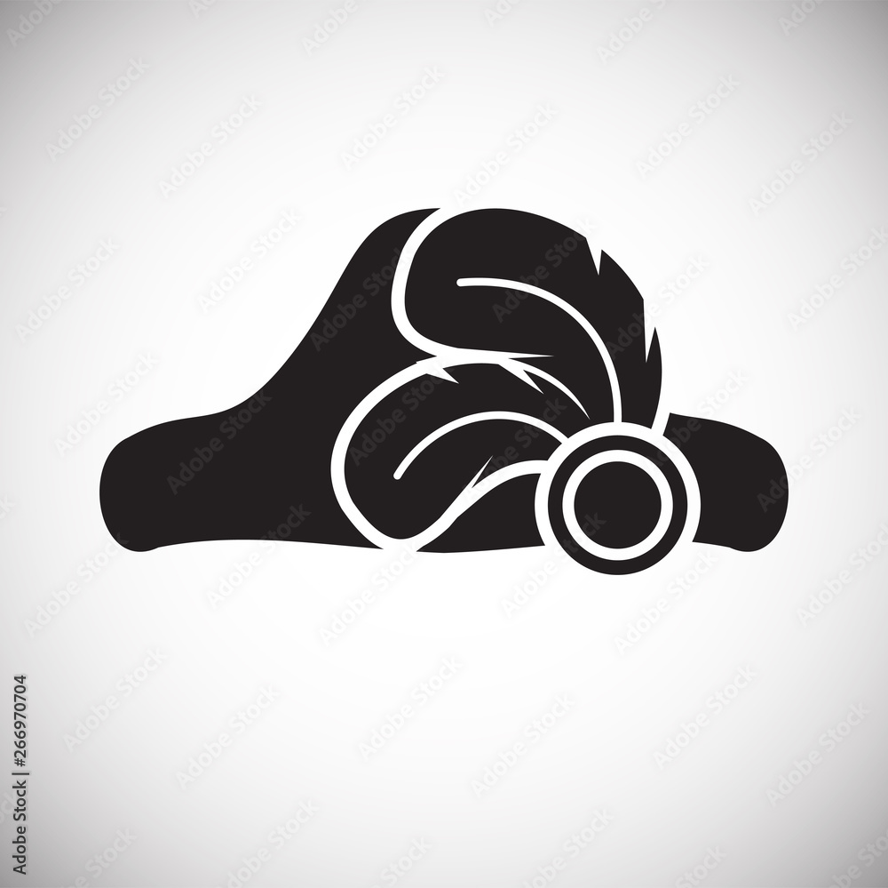 Poster feather icon on background for graphic and web design. simple vector sign. internet concept symbol f