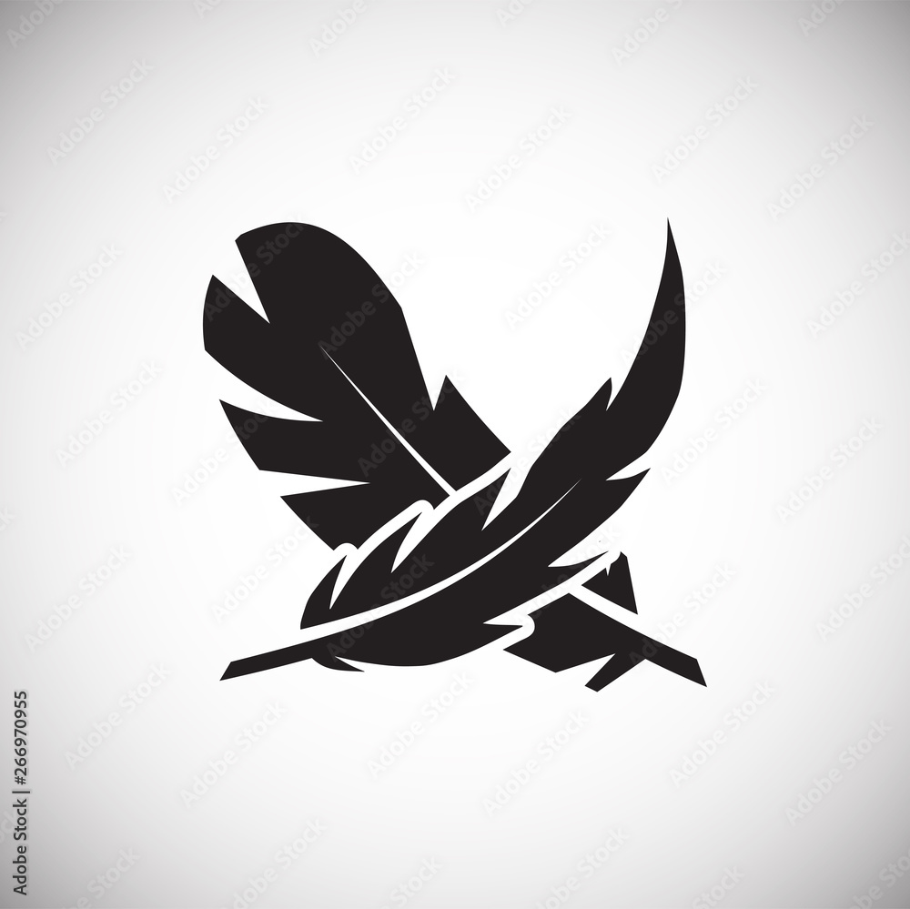 Poster feather icon on background for graphic and web design. simple vector sign. internet concept symbol f