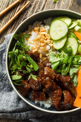 Homemade Thai Beef and Rice Bowl