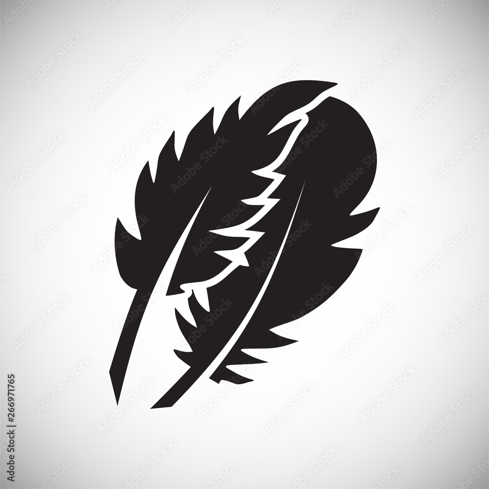 Poster feather icon on background for graphic and web design. simple vector sign. internet concept symbol f