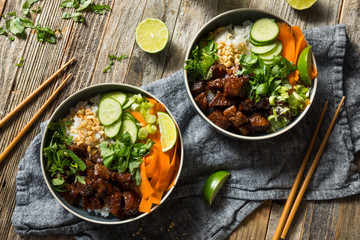 Homemade Thai Beef and Rice Bowl