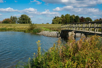 wooden bridge in nature park Tiendgorzen, The Netherlands