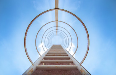 stair step to sky on high building