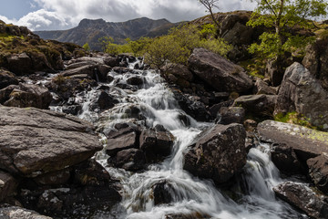 Obraz premium Images from Llyn Ogwen, Y Garn, Llyn Idwal, Tryfan and slopes in Snowdonia, North Wales.