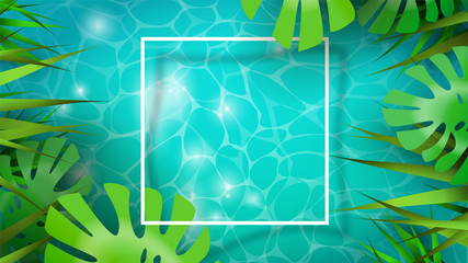 Summer background template of tropical plants