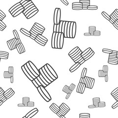 Cash  money icon. Flat image money vector seamless pattern on a white background.