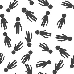 Vector image business man with a bag or schoolboy with briefcase seamless pattern on a white background.