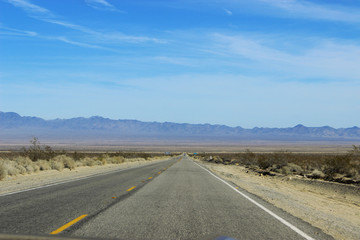 crossing valley on Highway 95 during a roadtrip