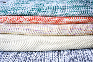 stack of colorful towels