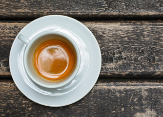 Espresso coffee, top view