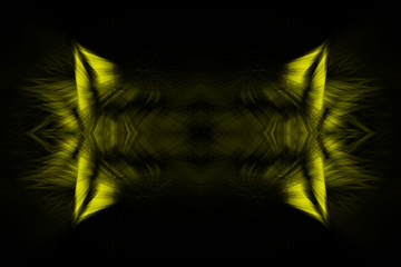Obraz premium abstract fractal light. Yellow on black