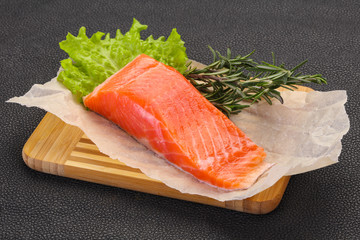 Piece of raw salmon