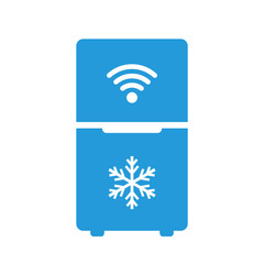 Smart refrigerator vector icon