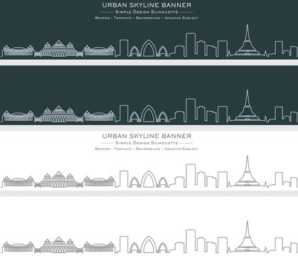 Naypyidaw Single Line Skyline Banner