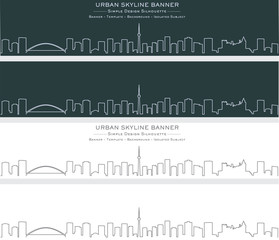 Toronto Single Line Skyline Banner