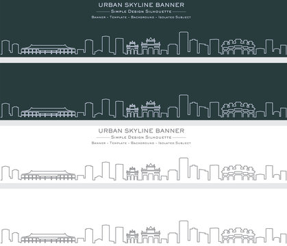 Zhuhai Single Line Skyline Banner