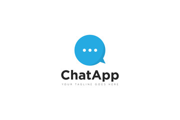 chat logo and icon vector illustration design Template