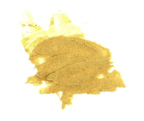 Naklejka premium Mustard sauce isolated on white. Hamburger mustard mayonnaise sauce isolated on white. Hot dog mustard sauce.