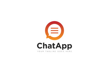 Fototapeta premium chat logo and icon vector illustration design Template
