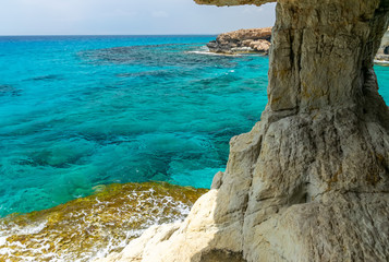 The unusual picturesque cave is located on the Mediterranean coast. Cyprus, Ayia Napa.